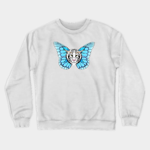 Sabertooth-butterfly Crewneck Sweatshirt by Pebble 